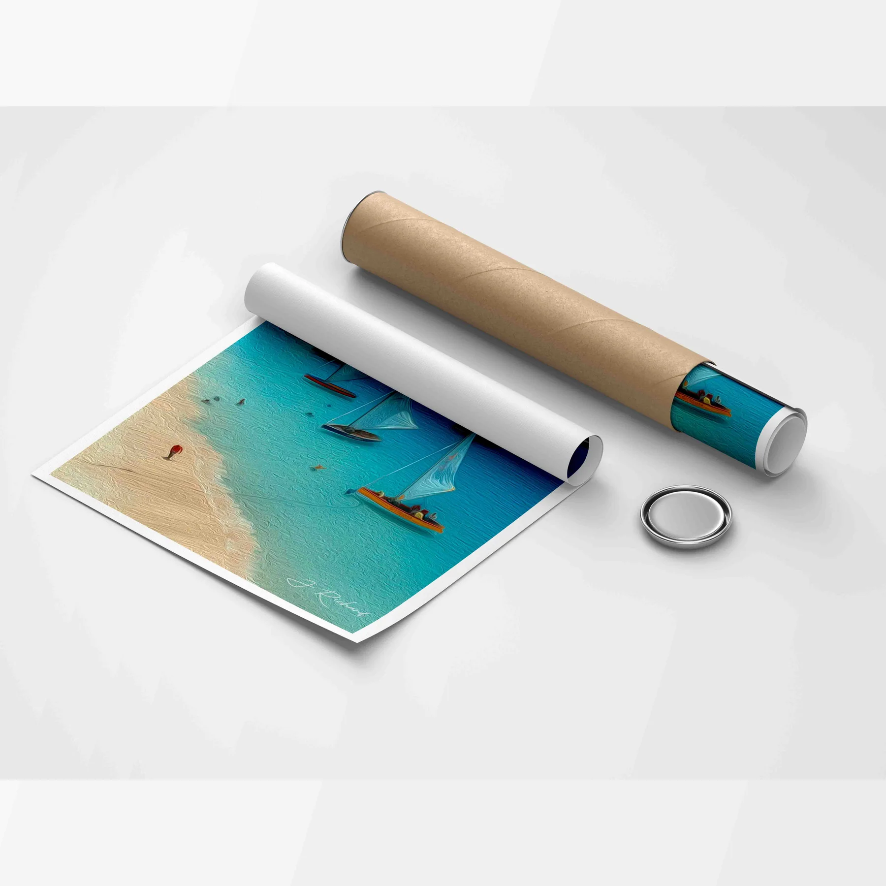 BOATS IN ROAD | Oil-Styled Effect - Image 2