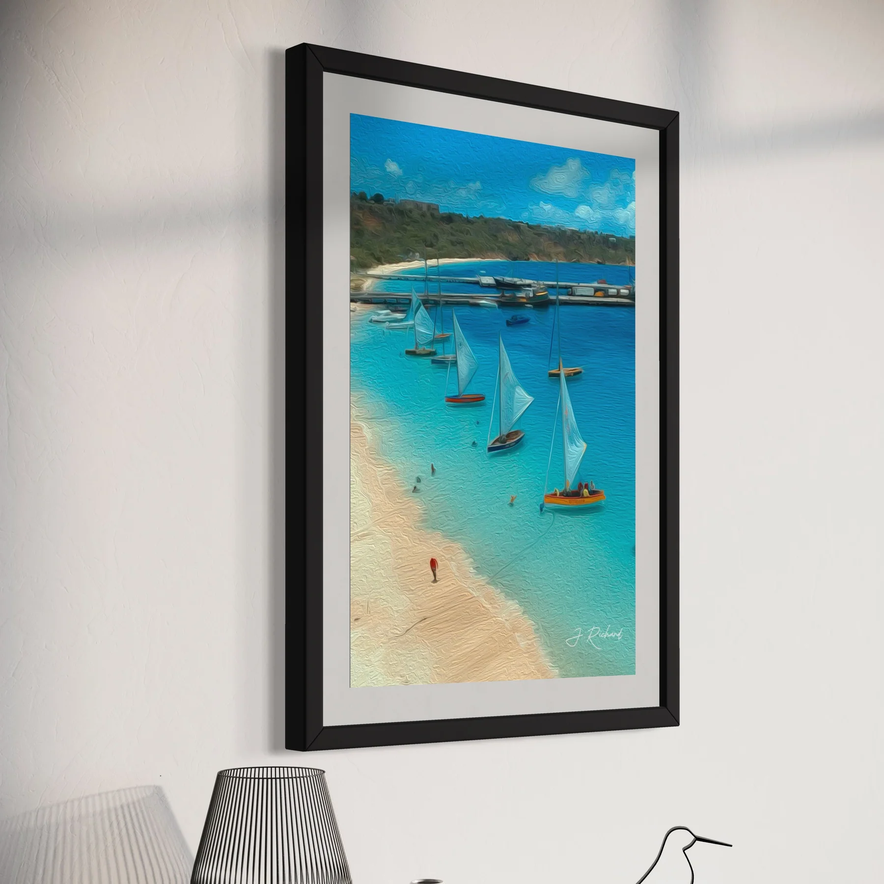 BOATS IN ROAD | Oil-Styled Effect - Image 6